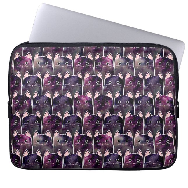 Veel galaxy Cats Pattern Laptop Sleeve (Voorkant)