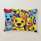 Veel gele honden blij honden accent kussen (Achterkant)