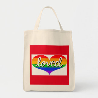 VEEL GELIEFD - Rainbow love hearts - Biologisch Tote Bag