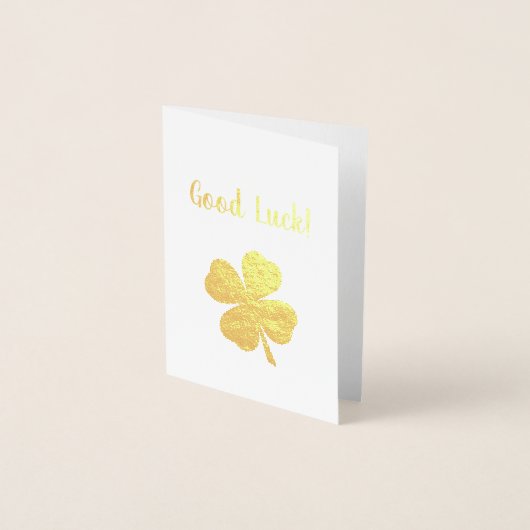 Veel geluk Vier Blad Klaver Gefeliciteerd Folie Kaarten (Voorkant)