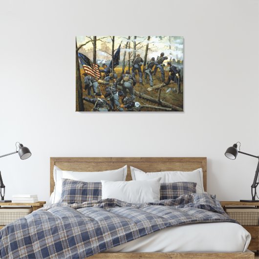 Veel gevecht vandaag van Keith Rocco Canvas Afdruk (Insitu (Slaapkamer))
