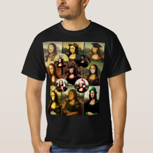 Veel gezichten van Mona Lisa T-shirt