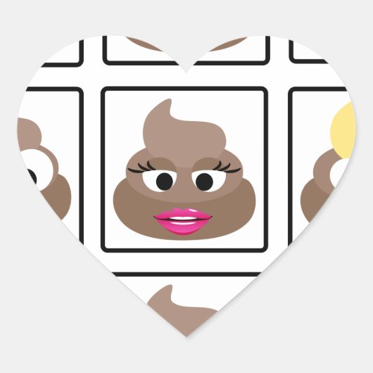 Veel gezichten weergeven hart sticker (Voorkant)