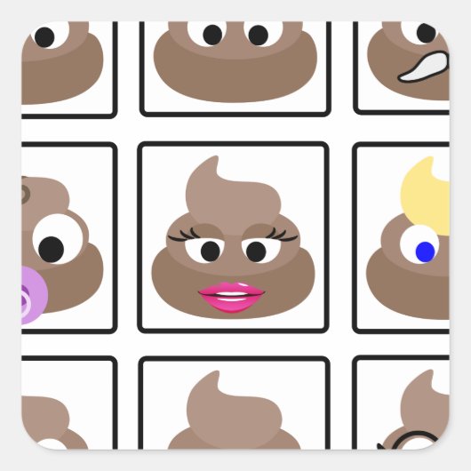 Veel gezichten weergeven vierkante sticker (Voorkant)