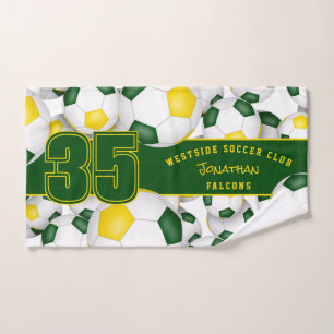 Veel groen goud team kleuren voetballen handdoek