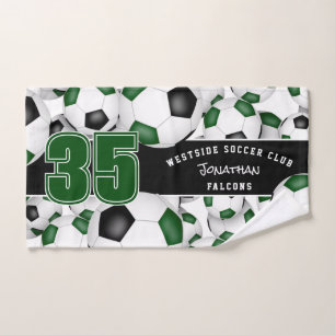 Veel groen zwart team kleuren voetballen handdoek