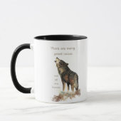 Veel grote stemmen Inspirerend Wolf Quote Mok (Links)