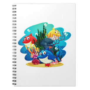 Veel haaien onder water Cartoon-23986 Notitieboek