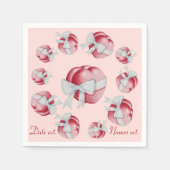 veel harten en bogen rood en roze servet (Voorkant)