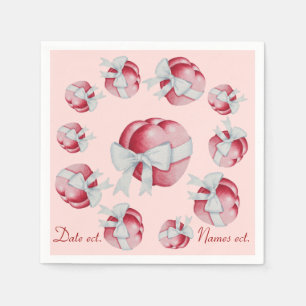 veel harten en bogen rood en roze servet