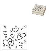 Veel harten en cirkels rubberstempel (Gestempeld)