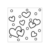 Veel harten en cirkels rubberstempel (Afrduk)