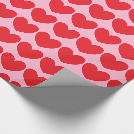 Veel harten, roze en rode Valentijnsdag Cadeaupapier (Hoek)