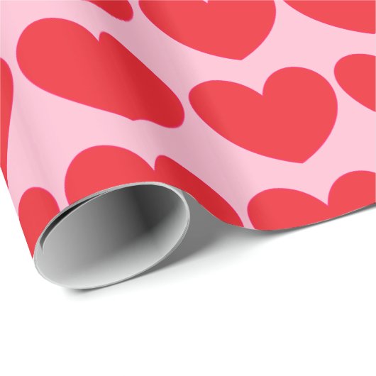Veel harten, roze en rode Valentijnsdag Cadeaupapier (Rol Hoek)
