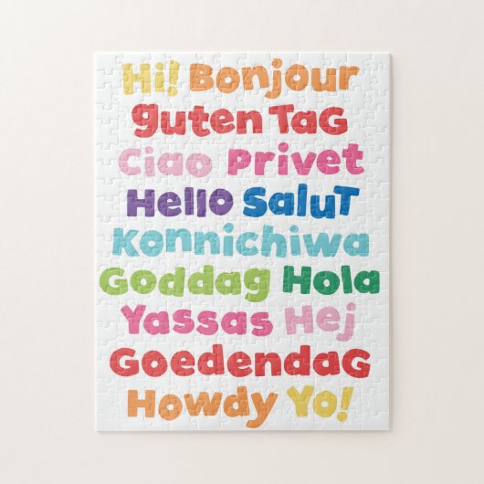 Veel Hellos Typografie Puzzle Legpuzzel (Verticaal)