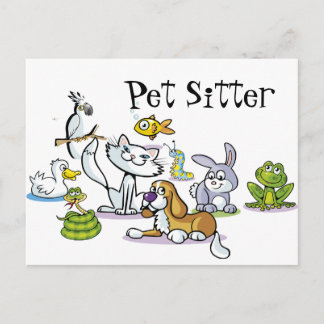 Veel huisdieren briefkaart