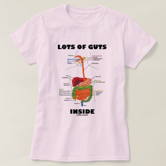 Veel ingewanden (spijsverteringsstelsel) t-shirt (Design voorkant)