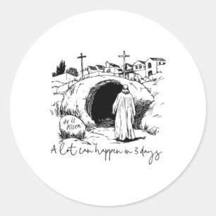 Veel Kan Gebeuren In 3 Dagen Christelijke Pasen Da Ronde Sticker