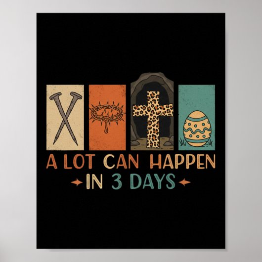Veel kan gebeuren in 3 dagen Pasen religieuze vrou Poster (Voorkant)