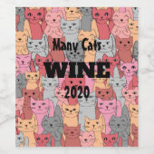 Veel katten ontwerpen wijnlabel wijn etiket (Enkel label)