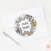 Veel katten ronde sticker (Envelop)