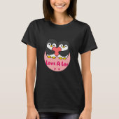 Veel Kawaii schattige pinguïns houden rood hart va T-shirt (Voorkant)