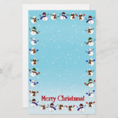 Veel kerst sneeuwmannen briefpapier (Voorkant / Achterkant)