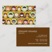 Veel kinderen die Babyzittend Visitekaartje inslik (Voorkant / Achterkant)