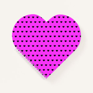Veel kleine Black op roze, hittevormig notebook Notitieboek