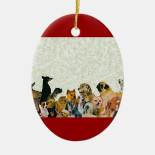 Veel kleuren van honden keramisch ornament