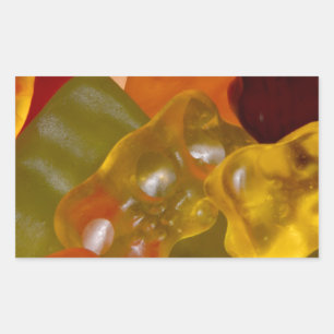 Veel kleurige Gummibeertjes Rechthoekige Sticker