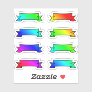Veel kleurrijke banners met kleine regenboogbannen sticker