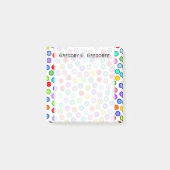 Veel kleurrijke cirkels + aangepaste naamnotitie post-it® notes (Voorkant)