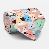 Veel kleurrijke honden Design Necktie Stropdas (Opgerold)