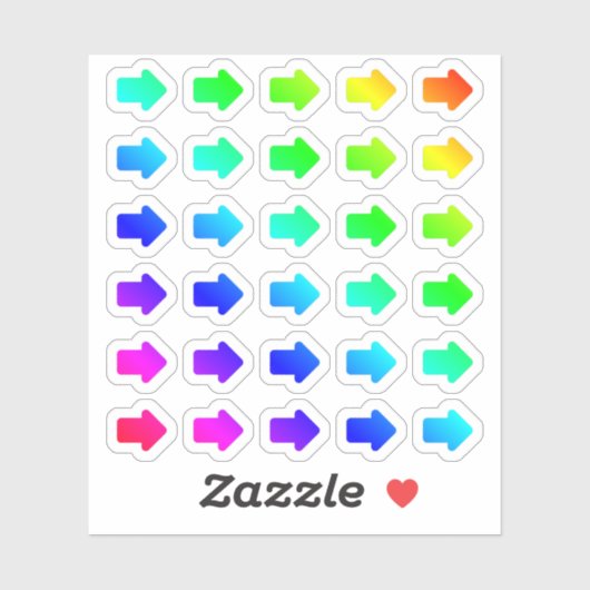 Veel kleurrijke pijlen kleine regenboogpijltjes sticker (Vel)