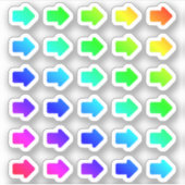 Veel kleurrijke pijlen kleine regenboogpijltjes sticker (Voorkant)