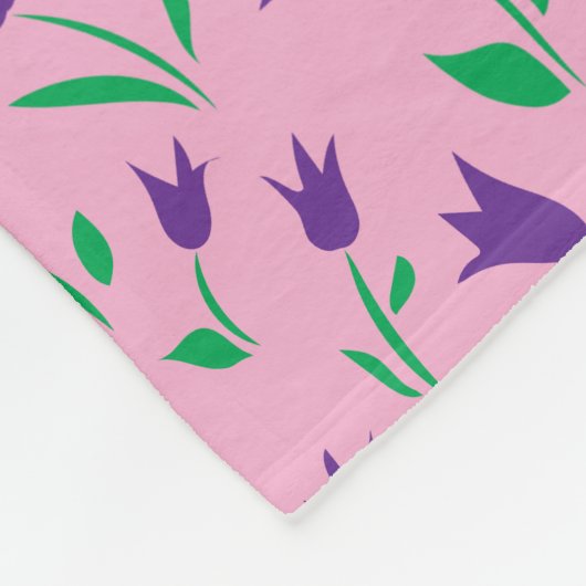 Veel kleurrijke tulpen fleece deken (Hoek)