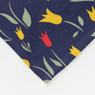 Veel kleurrijke tulpen fleece deken