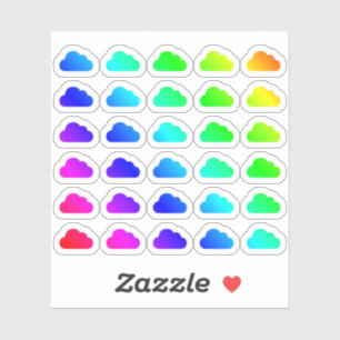 Veel kleurrijke wolken kleine regenboog wolk vorme sticker