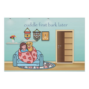 Veel knuffels voor het blaffen perfect poster