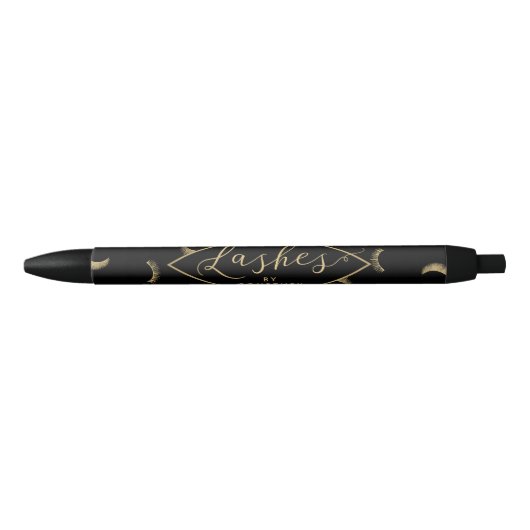Veel Lashes Pattern Black/Gold persoonlijke Zwarte Inkt Pen (Voorkant)