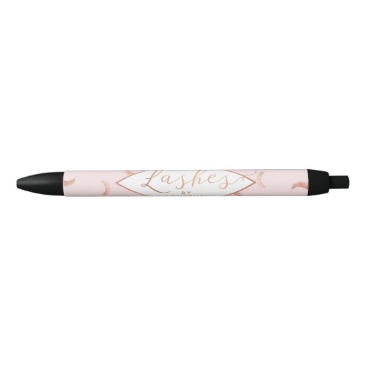 Veel Lashes Pattern Pink/Roos Gold Specialized Zwarte Inkt Pen (Voorkant)