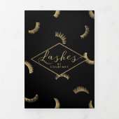 Veel Lashes Salon Zwart/Goud Brochure Drieluik Kaart (Cover)