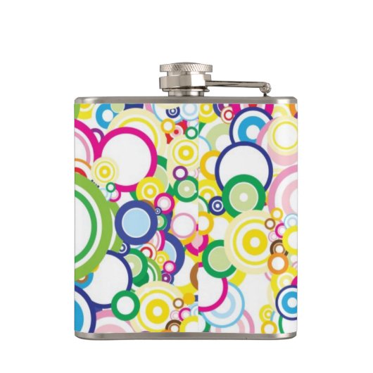 Veel levendige cirkels heupfles (Achterkant)