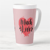 Veel liefde, groot hart latte mok (Rechterhoek)
