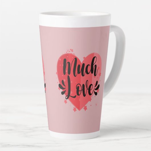 Veel liefde, groot hart latte mok (Rechterhoek)