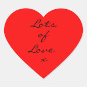 Veel liefde hartvormige Stickers (Voorkant)