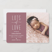 "Veel liefde" Moderne aankondiging foto van geboor (Voorkant)