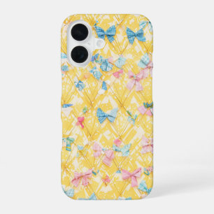 Veel linten en gespeelde patroon telefoonhoes iPhone 16 hoesje