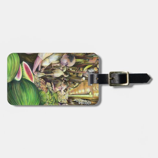 Veel Mannen, veel meloenen Bagagelabel (Voorkant horizontaal)